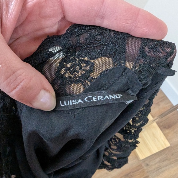 Luisa Cerano Silk Camisole Lace Sleeveless Trim Lightweight Loose Lingerie - Picture 3 of 8